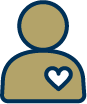 Person profile icon with heart highlighted