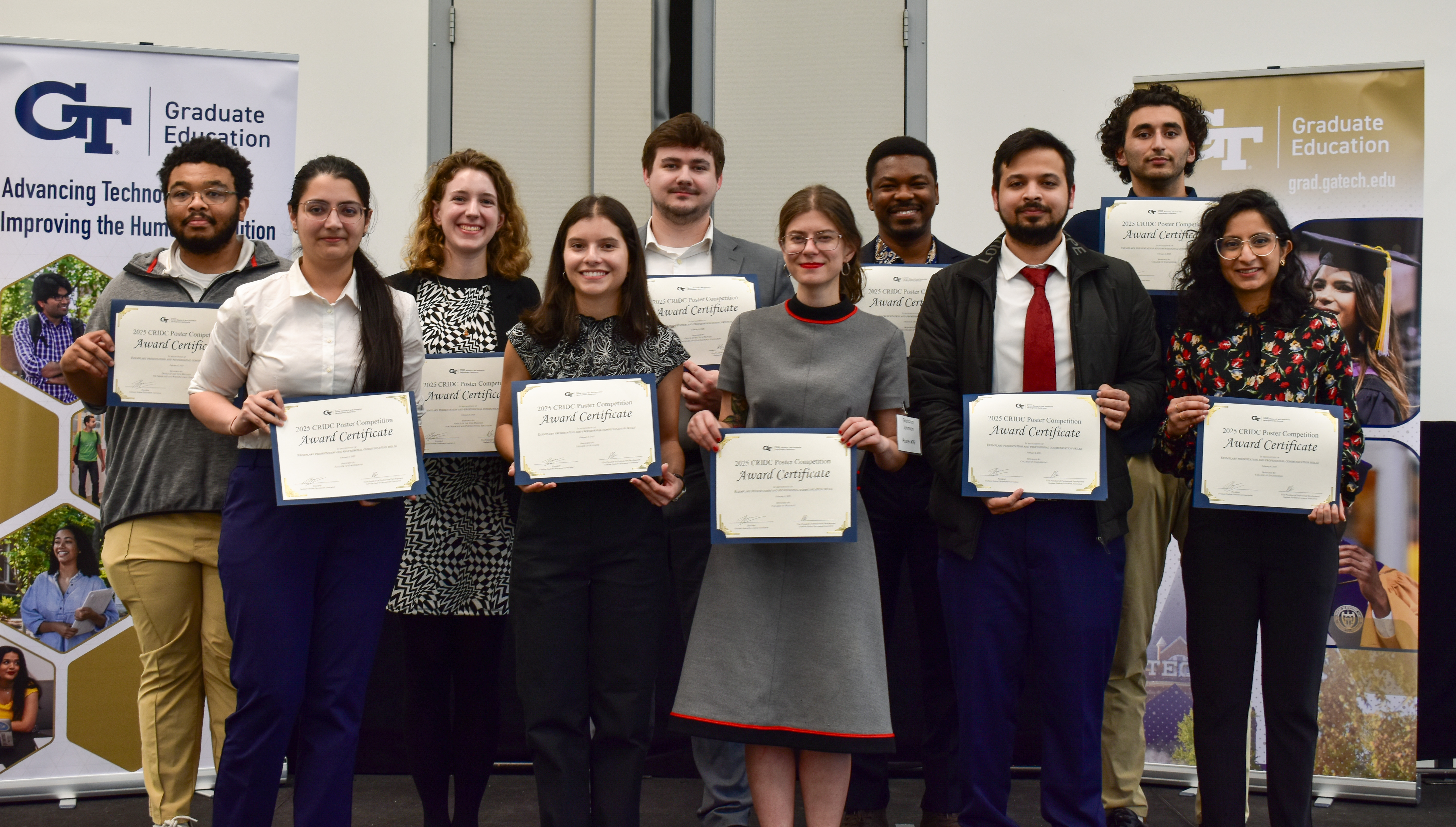 photographed are some of the poster competition winners present during the 2025 CRIDC Awards reception on Thursday, February 6, 2025