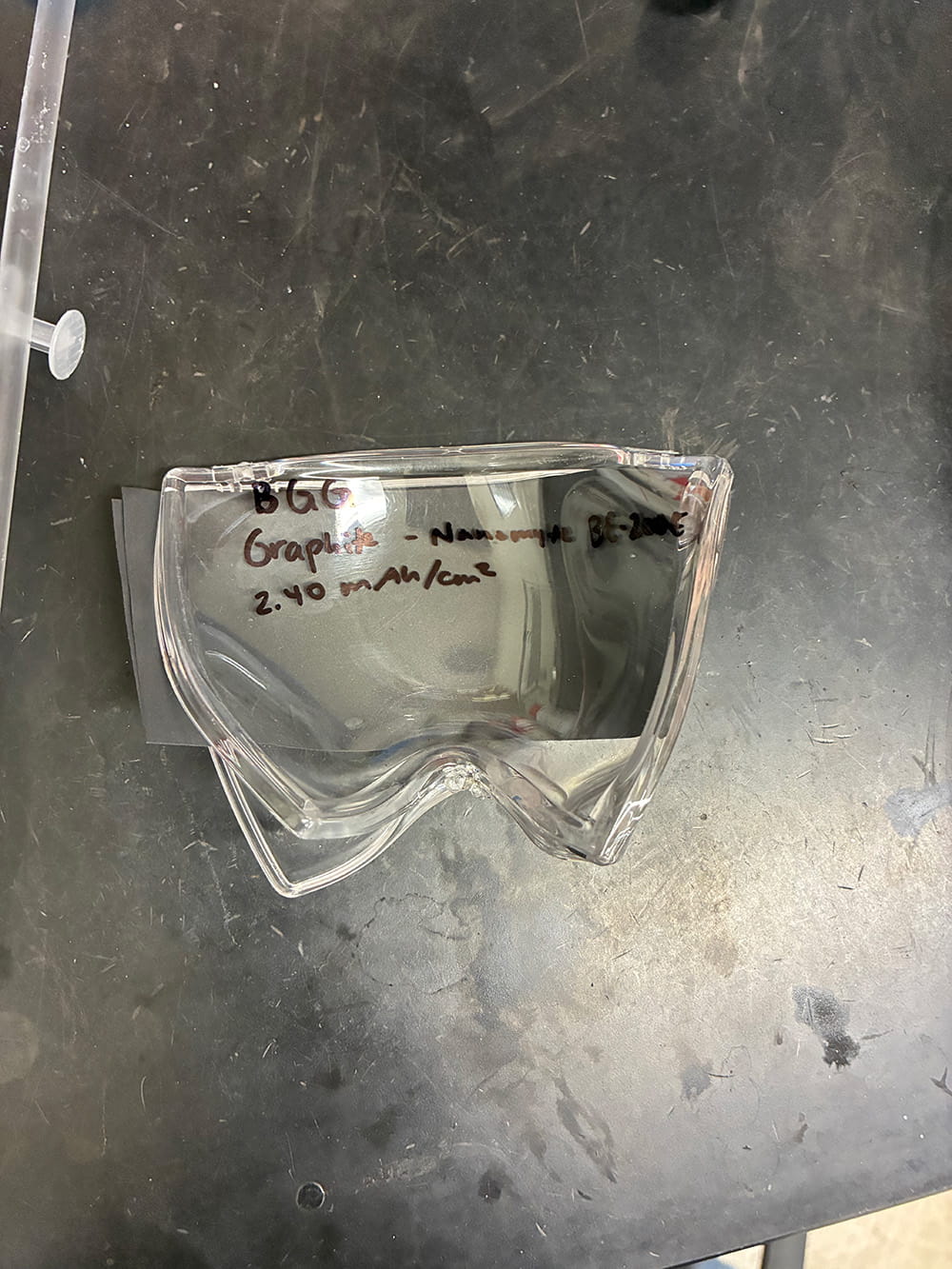 Lab equipment on desk